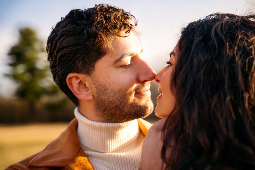 South jersey couple touching noses