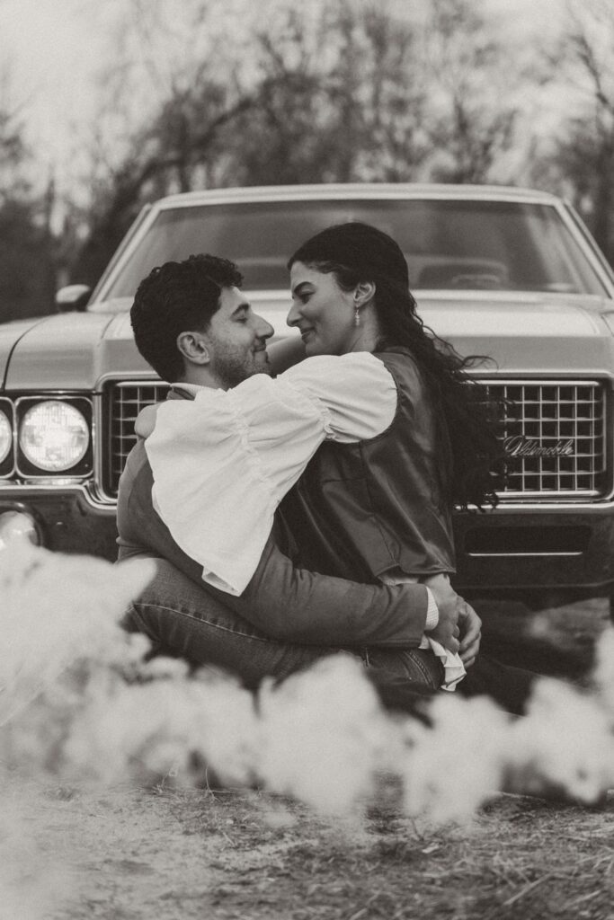 South jersey couple embracing each other